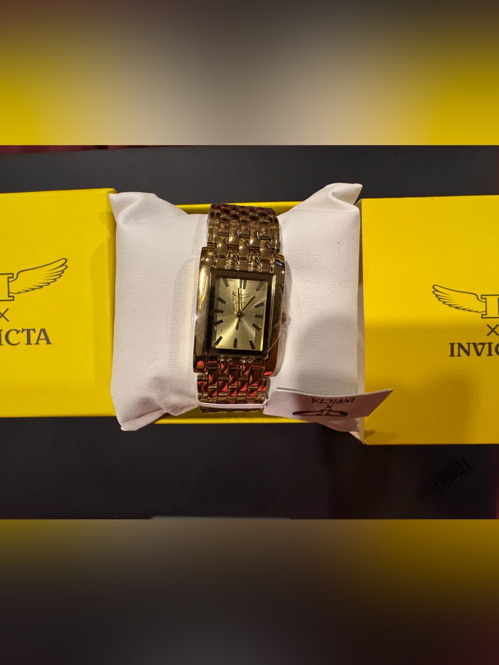 Invicta Gold-Tone Women's Rectangular Bracelet Watch